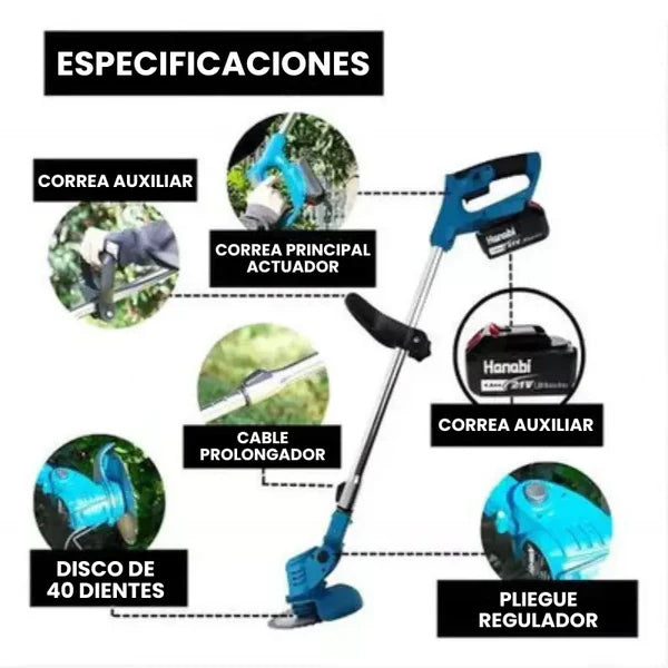 Guadaña Inalambrica [ULTRA POTENTE] + [2 BATERÍAS RECARGABLES]