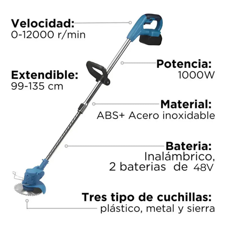 Guadaña Inalambrica [ULTRA POTENTE] + [2 BATERÍAS RECARGABLES]